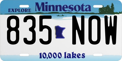 MN license plate 835NOW