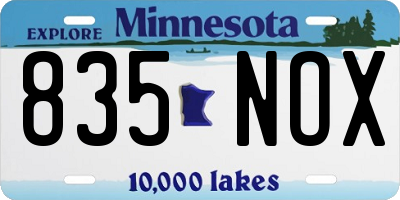 MN license plate 835NOX