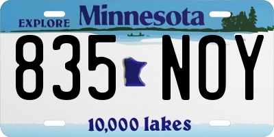 MN license plate 835NOY