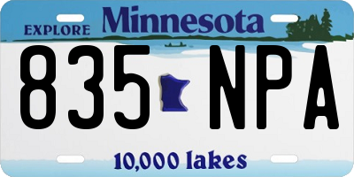 MN license plate 835NPA
