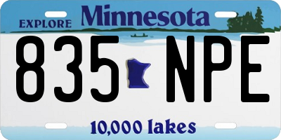 MN license plate 835NPE