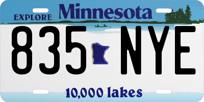 MN license plate 835NYE