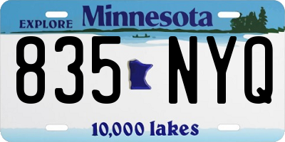 MN license plate 835NYQ