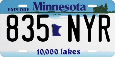 MN license plate 835NYR