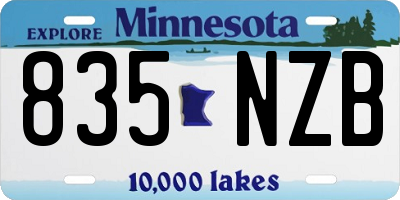 MN license plate 835NZB
