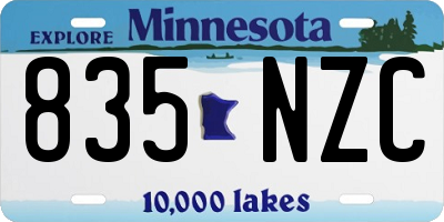 MN license plate 835NZC