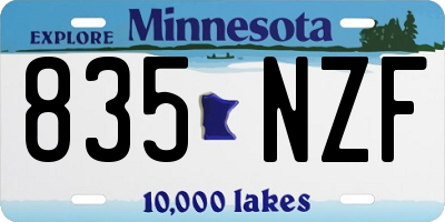 MN license plate 835NZF