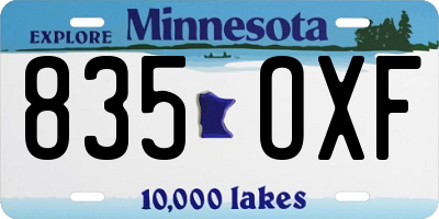 MN license plate 835OXF