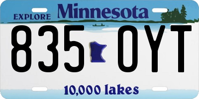 MN license plate 835OYT