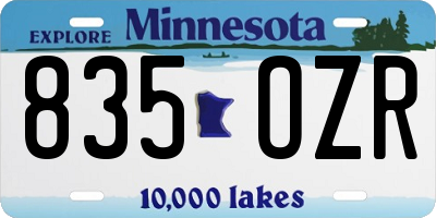 MN license plate 835OZR