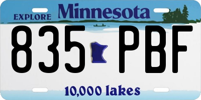 MN license plate 835PBF