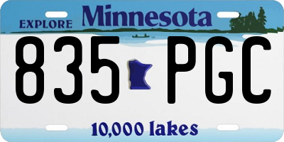 MN license plate 835PGC
