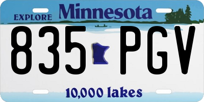 MN license plate 835PGV