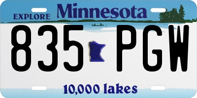 MN license plate 835PGW