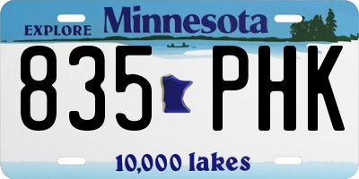 MN license plate 835PHK