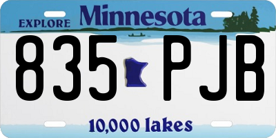 MN license plate 835PJB