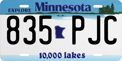 MN license plate 835PJC