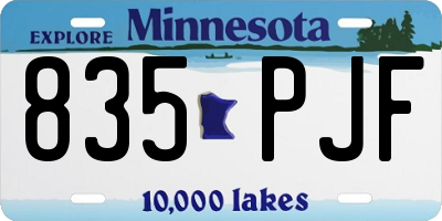 MN license plate 835PJF