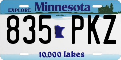 MN license plate 835PKZ