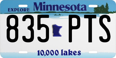 MN license plate 835PTS