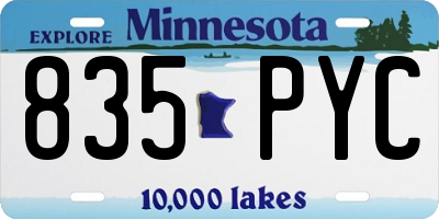 MN license plate 835PYC