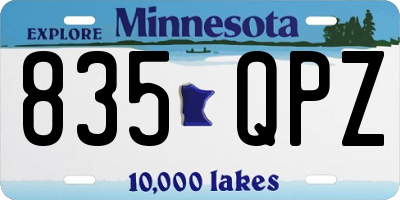 MN license plate 835QPZ