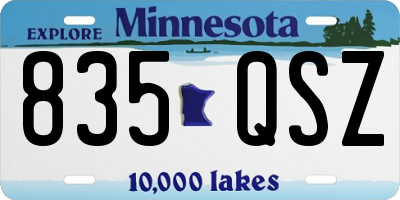 MN license plate 835QSZ