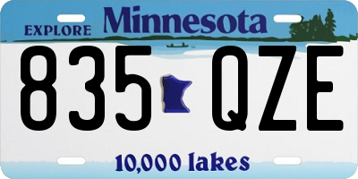 MN license plate 835QZE