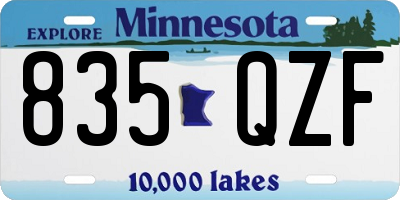 MN license plate 835QZF