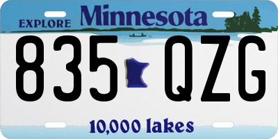 MN license plate 835QZG