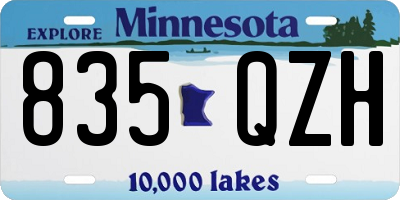 MN license plate 835QZH