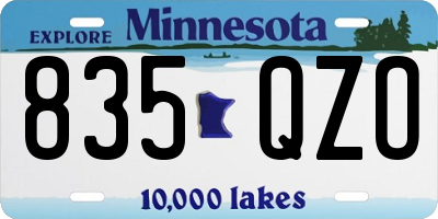 MN license plate 835QZO