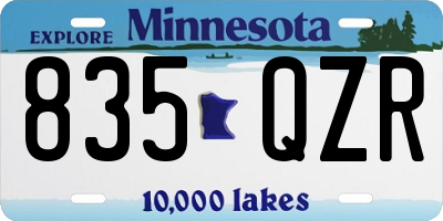 MN license plate 835QZR