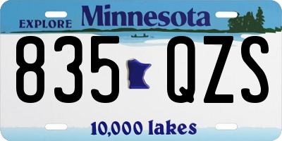 MN license plate 835QZS