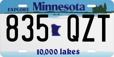 MN license plate 835QZT