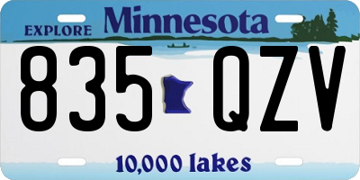 MN license plate 835QZV