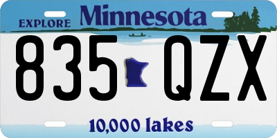 MN license plate 835QZX