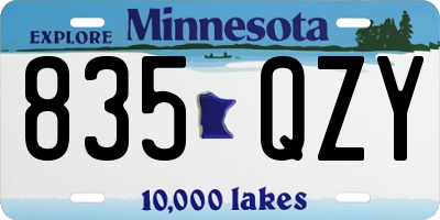 MN license plate 835QZY