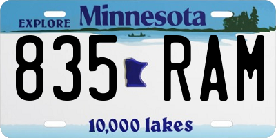 MN license plate 835RAM