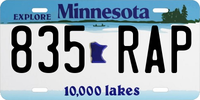 MN license plate 835RAP