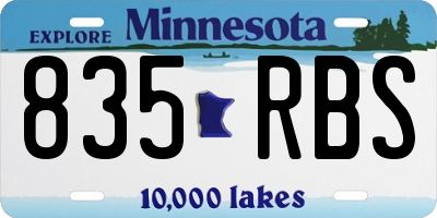 MN license plate 835RBS