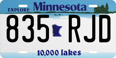 MN license plate 835RJD