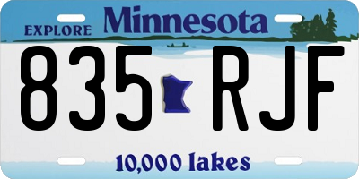 MN license plate 835RJF