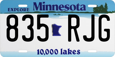 MN license plate 835RJG