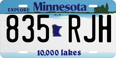 MN license plate 835RJH