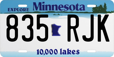 MN license plate 835RJK