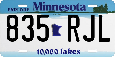 MN license plate 835RJL