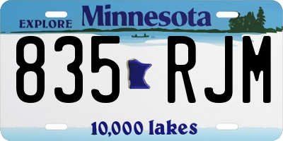 MN license plate 835RJM