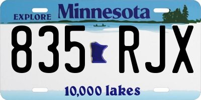MN license plate 835RJX