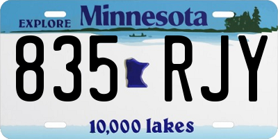 MN license plate 835RJY
